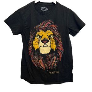Disney Lion King Movie Mufasa Tribal Men's T Shirt Black Size Small 100% Cotton